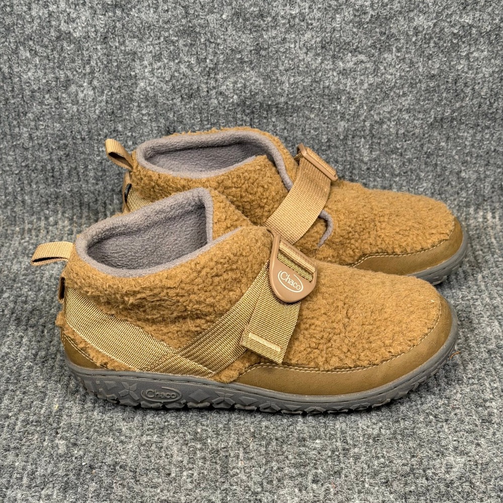 Chaco Ramble Fluff Boots Womens 7.5 Ankle Bootie Round Toe Fleece Comfort Brown